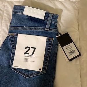 New with tags Redone denim 70s stove pipe jeans high rise straight leg size 27